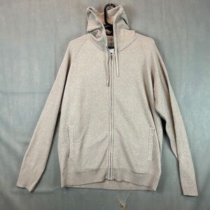 Modern Ambition Men's Full Zip Hooded Sweater Heather Brown Size Large L